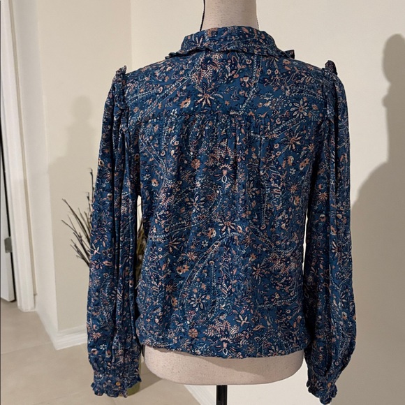 Lucky brand floral shirt small long sleeve 585 - Picture 5 of 8